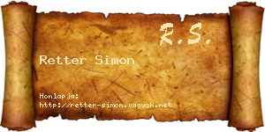 Retter Simon névjegykártya